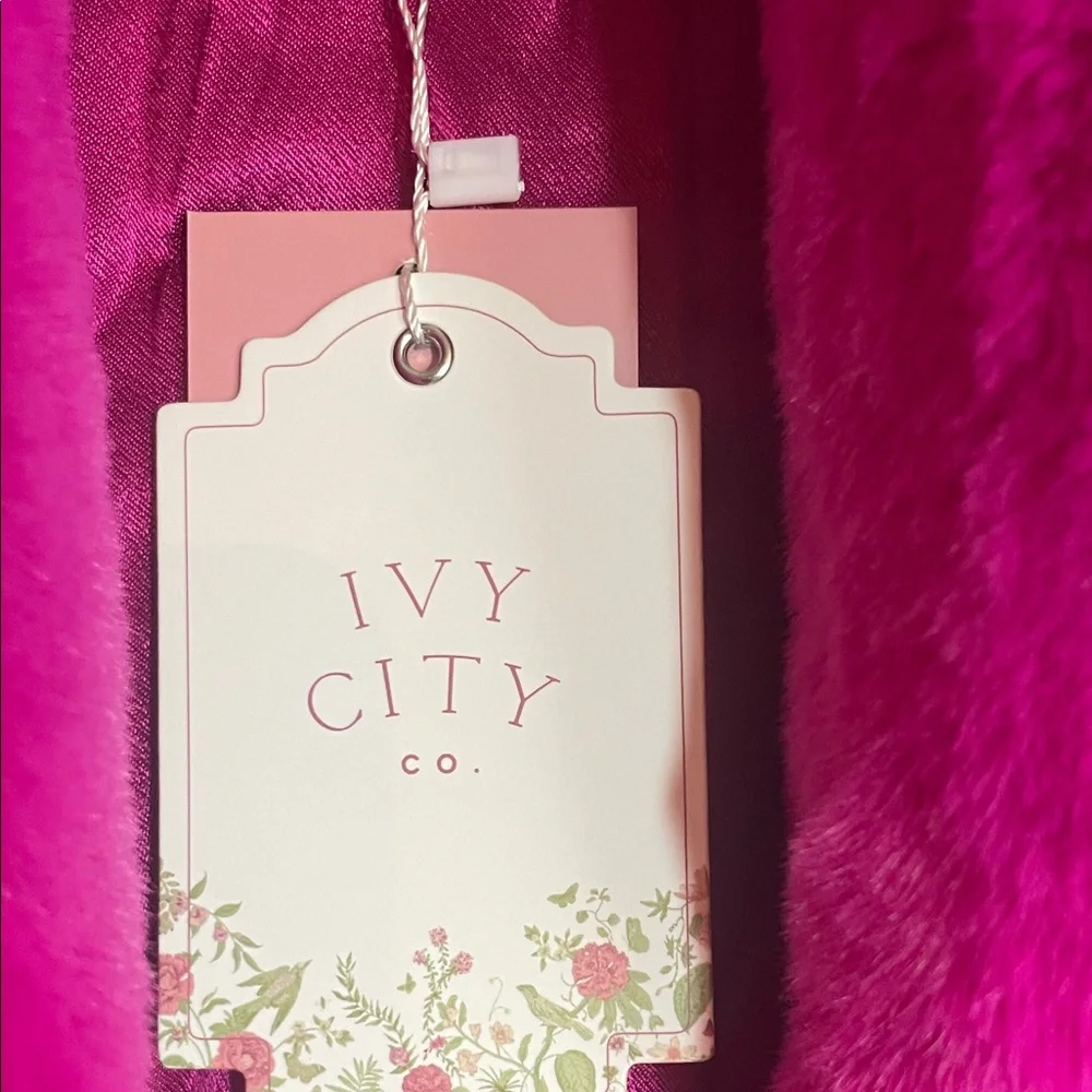Ivy City Co Vibrant Pink Faux Fur Jacket